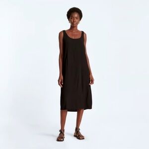 NWT, Everlane The Naia Ripple Tank Dress Midi in black, XXS